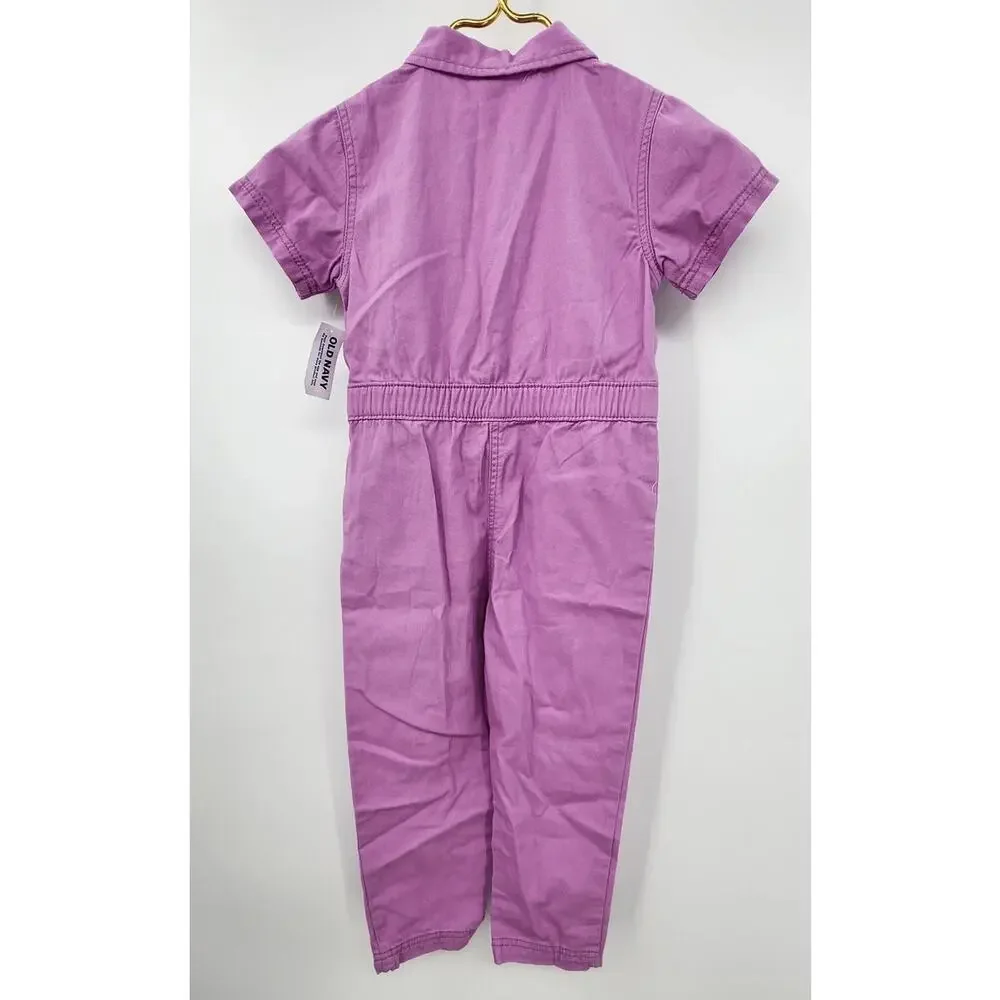 New NWT Old Navy Girls One Piece Purple‎ Denim Jumpsuit Size 4T